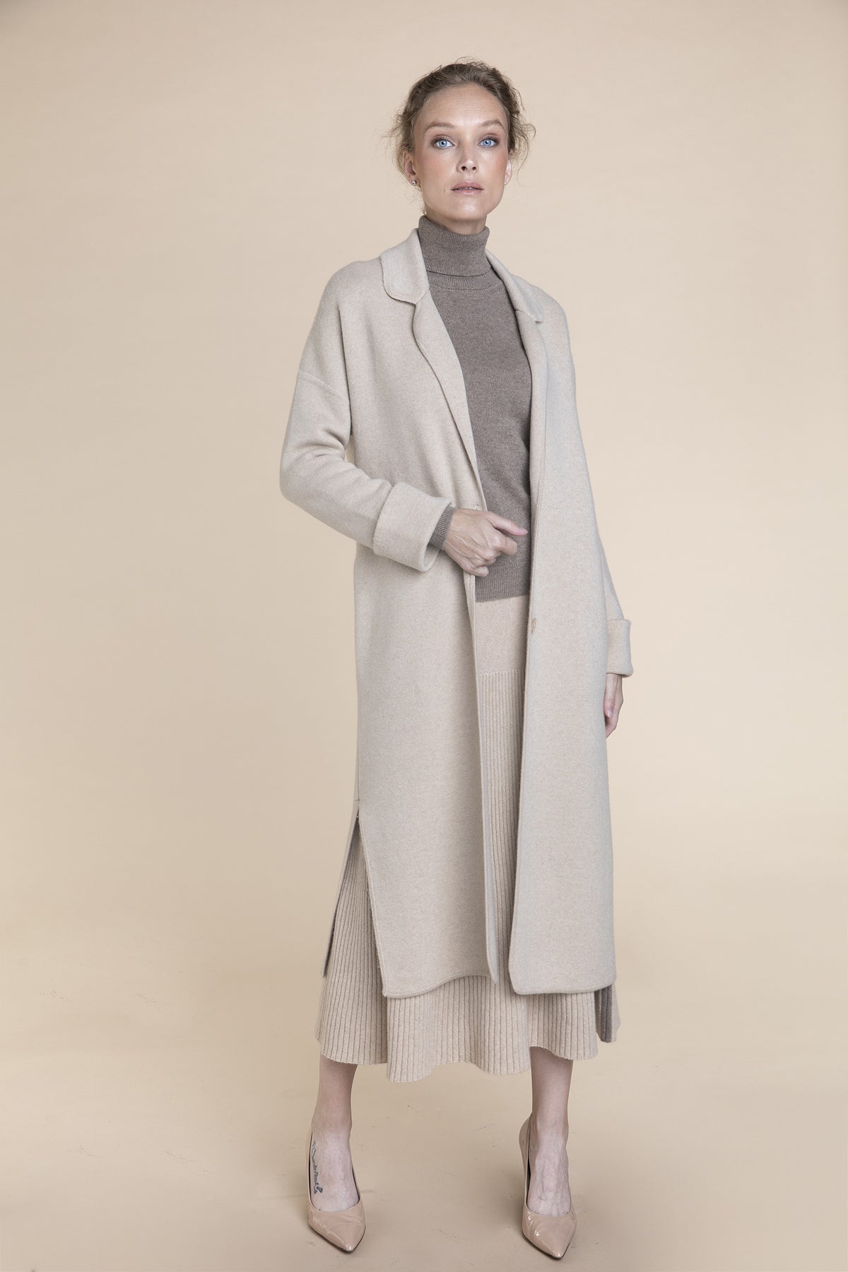 Dlouhý Elegant cardigan s rozparkem