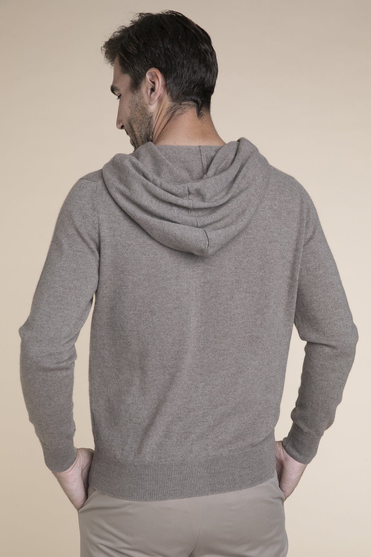 Pánský casual cardigan s kapucí